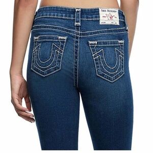 True Religion Halle Super T Skinny Fit Stretch Jeans in Genuine Indigo .Size 26